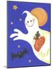 Ghost with Pumpkin and Orange Moon-Beverly Johnston-Mounted Giclee Print