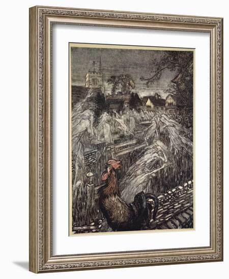 ..Ghosts, Wandering Here and There, Troop Home to Churchyards-Arthur Rackham-Framed Giclee Print