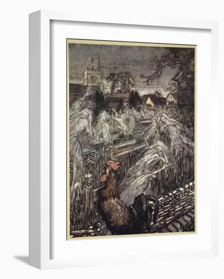 ..Ghosts, Wandering Here and There, Troop Home to Churchyards-Arthur Rackham-Framed Giclee Print