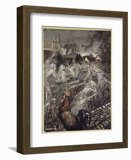 ..Ghosts, Wandering Here and There, Troop Home to Churchyards-Arthur Rackham-Framed Giclee Print