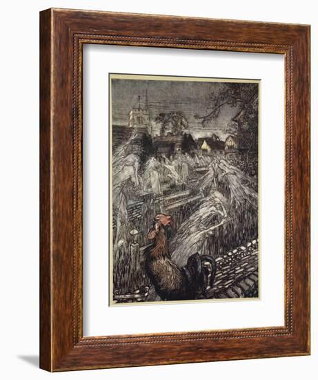 ..Ghosts, Wandering Here and There, Troop Home to Churchyards-Arthur Rackham-Framed Giclee Print