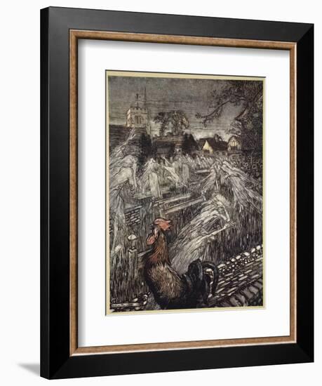 ..Ghosts, Wandering Here and There, Troop Home to Churchyards-Arthur Rackham-Framed Giclee Print