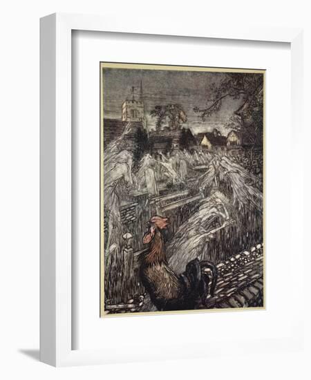 ..Ghosts, Wandering Here and There, Troop Home to Churchyards-Arthur Rackham-Framed Giclee Print