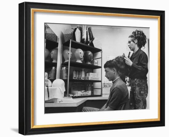 Gi Gary Drunheller, with Hair Cut Short According to Military Regulations, Getting Fitted for a Wig-Yale Joel-Framed Photographic Print