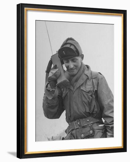 Gi Talking on Communications Radio During the Korean Civil War-John Dominis-Framed Photographic Print