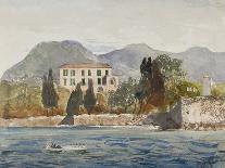 Rowing Barge with the Borbone Flag Approaching a Large House on the Neapolitan Coast-Giacinto Gigante-Giclee Print