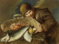 Boy with a basket full of sea food-Giacomo Ceruti-Framed Giclee Print