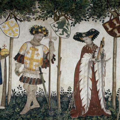 Premium Giclee Print: Braves and Heroines Series: Goffredo Di Buglione and Delfila by Giacomo Jaquerio: 24x24in