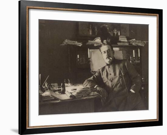 Giacomo Puccini Italian Composer in His Study-null-Framed Photographic Print