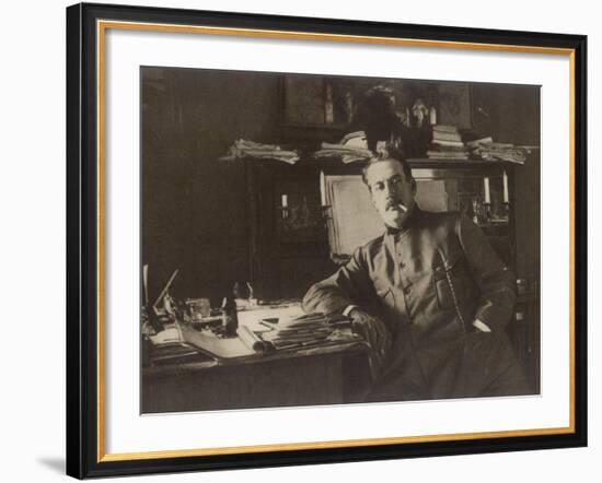 Giacomo Puccini Italian Composer in His Study-null-Framed Photographic Print