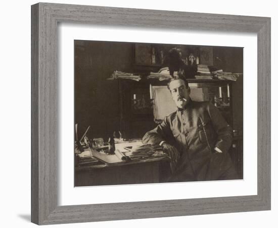 Giacomo Puccini Italian Composer in His Study-null-Framed Photographic Print