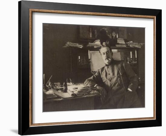 Giacomo Puccini Italian Composer in His Study-null-Framed Photographic Print