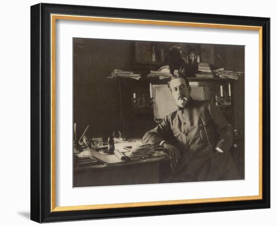 Giacomo Puccini Italian Composer in His Study-null-Framed Photographic Print