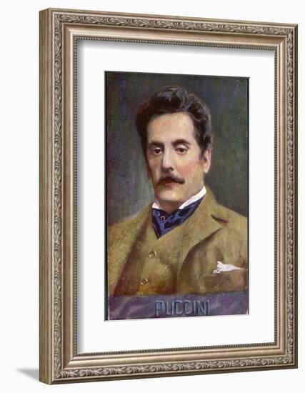 Giacomo Puccini Italian Opera Composer in Middle Age-null-Framed Photographic Print