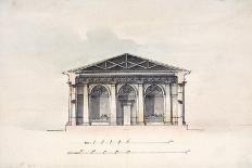 Cross-Section View of the Riding Stables at Tsarskoye Selo, 1792-Giacomo Quarenghi-Mounted Giclee Print