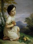 Portrait of Lena Presti with Fruit, 1830-1840-Giacomo Trecourt-Framed Premier Image Canvas