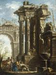 Capriccio of Classical Ruins with the Death of St Francis Xavier-Gian Paolo Panini-Premier Image Canvas