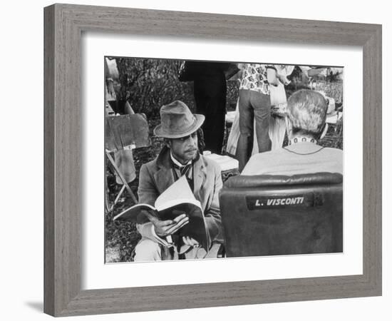 Giancarlo Giannini and Luchino Visconti on the Set of the Innocent-Marisa Rastellini-Framed Photographic Print