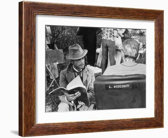 Giancarlo Giannini and Luchino Visconti on the Set of the Innocent-Marisa Rastellini-Framed Photographic Print