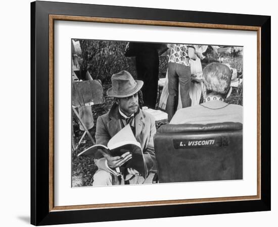 Giancarlo Giannini and Luchino Visconti on the Set of the Innocent-Marisa Rastellini-Framed Photographic Print