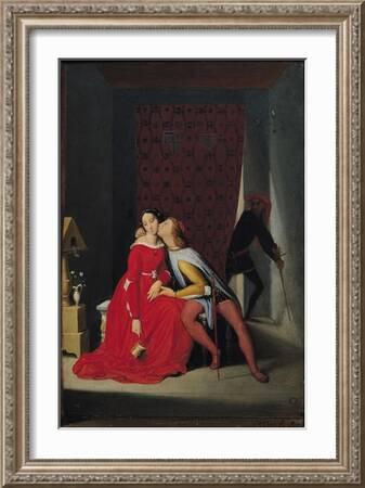 Paolo and Francesca - Jean Auguste Dominique Ingres as art print