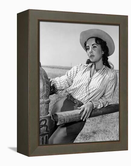 Giant, 1955 directed by GEORGE STEVENS Elizabeth Taylor (b/w photo)-null-Framed Stretched Canvas