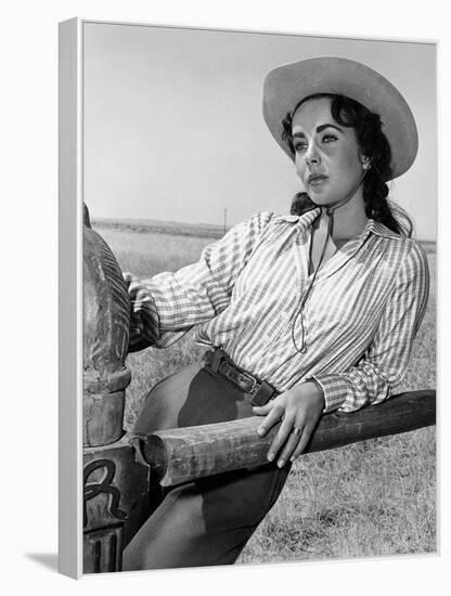 Giant, 1955 directed by GEORGE STEVENS Elizabeth Taylor (b/w photo)-null-Framed Stretched Canvas