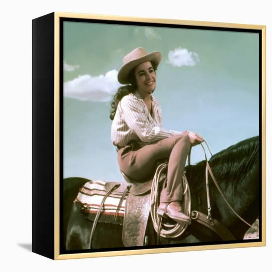 Giant, 1955 directed by GEORGE STEVENS Elizabeth Taylor (photo)-null-Framed Stretched Canvas
