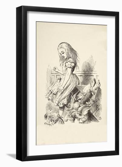 Giant Alice Upsets the Jury Box, from 'Alice's Adventures in Wonderland' by Lewis Carroll (1832 - 9-John Tenniel-Framed Giclee Print