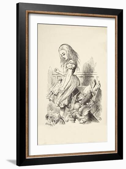 Giant Alice Upsets the Jury Box, from 'Alice's Adventures in Wonderland' by Lewis Carroll (1832 - 9-John Tenniel-Framed Giclee Print