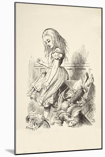 Giant Alice Upsets the Jury Box, from 'Alice's Adventures in Wonderland' by Lewis Carroll (1832 - 9-John Tenniel-Mounted Giclee Print