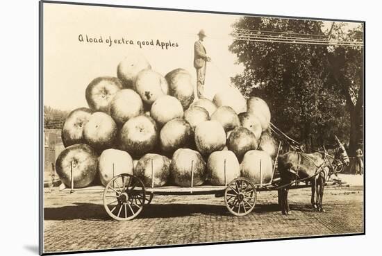 Giant Apples in Mule Cart-null-Mounted Art Print