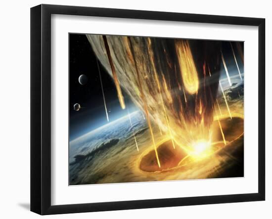 Giant Asteroid Collides with the Earth-null-Framed Photographic Print