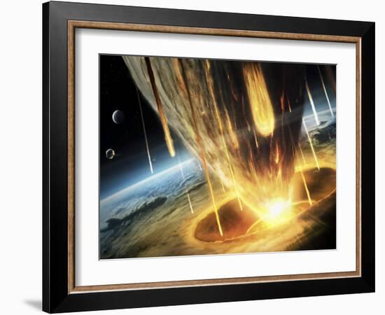 Giant Asteroid Collides with the Earth-null-Framed Photographic Print