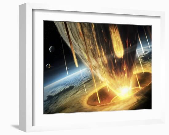 Giant Asteroid Collides with the Earth-null-Framed Photographic Print