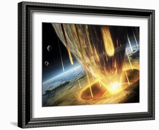 Giant Asteroid Collides with the Earth-null-Framed Photographic Print