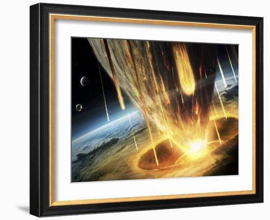 Giant Asteroid Collides with the Earth-null-Framed Photographic Print