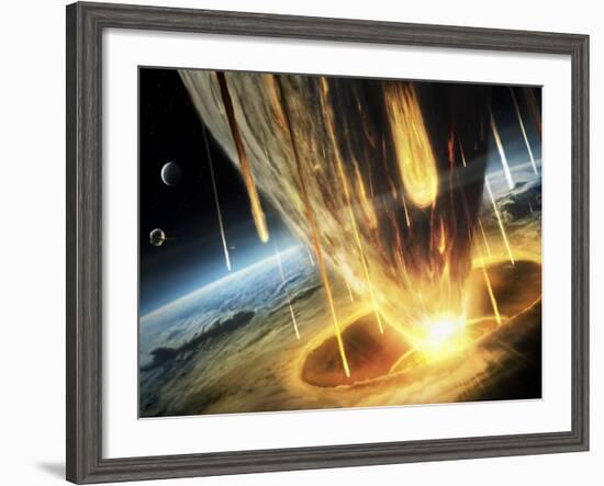 Giant Asteroid Collides with the Earth-null-Framed Photographic Print