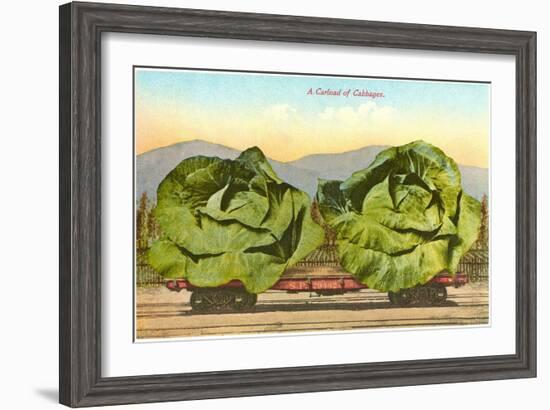 Giant Cabbages on Flatbed-null-Framed Art Print