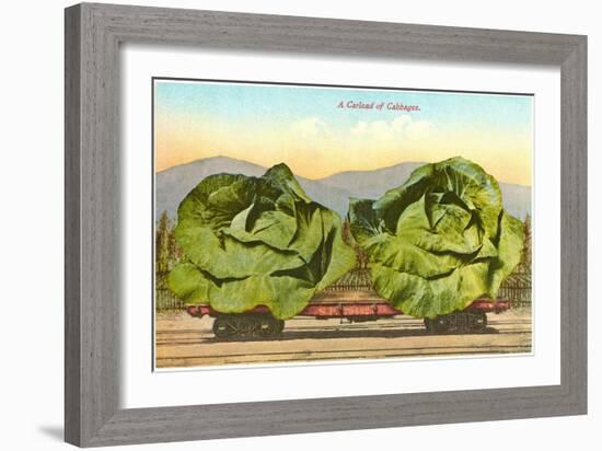 Giant Cabbages on Flatbed-null-Framed Art Print