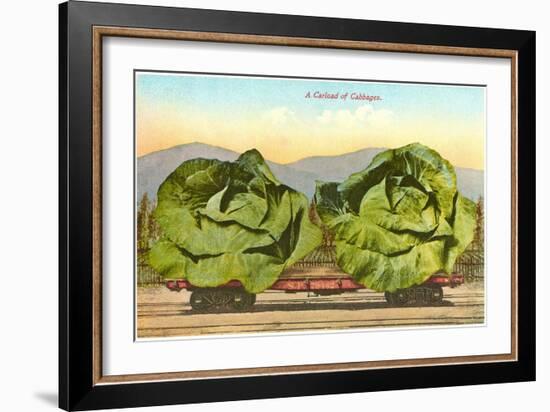 Giant Cabbages on Flatbed-null-Framed Art Print