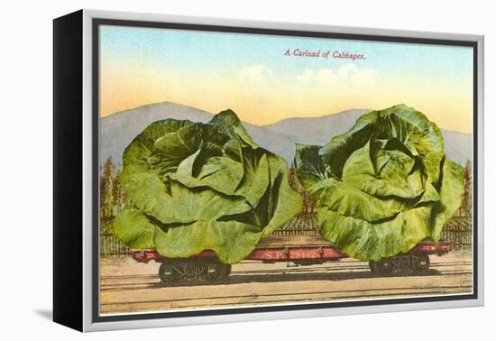 Giant Cabbages on Flatbed-null-Framed Stretched Canvas