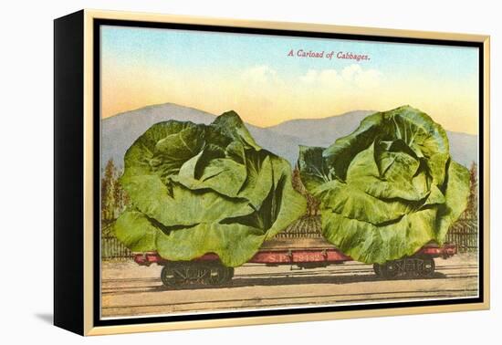 Giant Cabbages on Flatbed-null-Framed Stretched Canvas