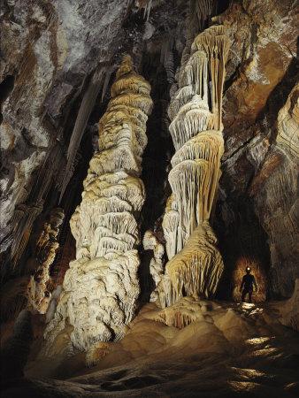 Giant Calcite Columns Stretch More Than 50 Feet To The Ceiling Of Tower Place In Lechuguilla Cave Photographic Print By Michael Nichols Art Com