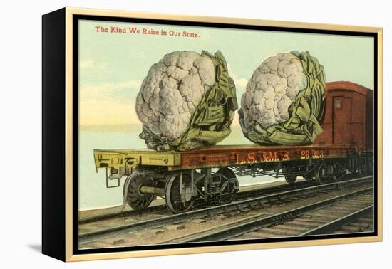 Giant Cauliflower on Flatbed-null-Framed Stretched Canvas