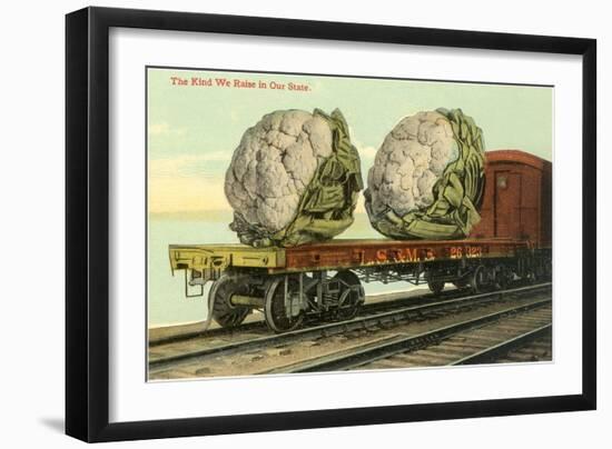 Giant Cauliflower on Flatbed-null-Framed Art Print