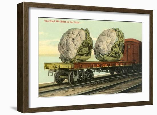 Giant Cauliflower on Flatbed-null-Framed Premium Giclee Print
