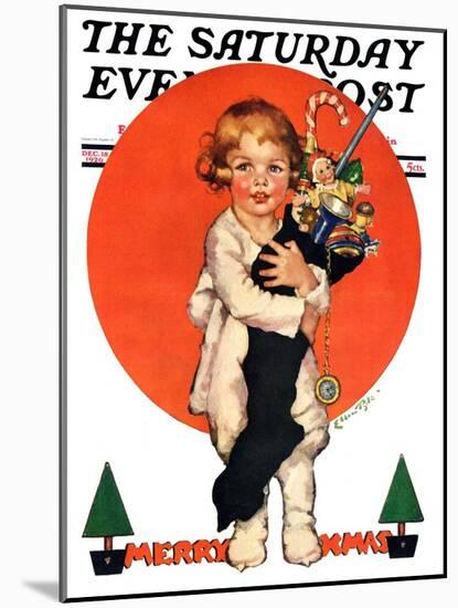 "Giant Christmas Stocking," Saturday Evening Post Cover, December 18, 1926-Ellen Pyle-Mounted Giclee Print