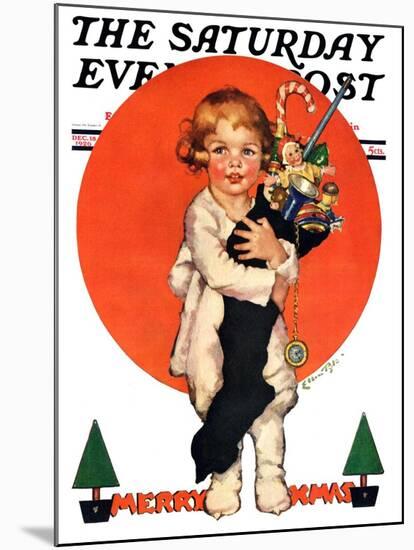 "Giant Christmas Stocking," Saturday Evening Post Cover, December 18, 1926-Ellen Pyle-Mounted Giclee Print