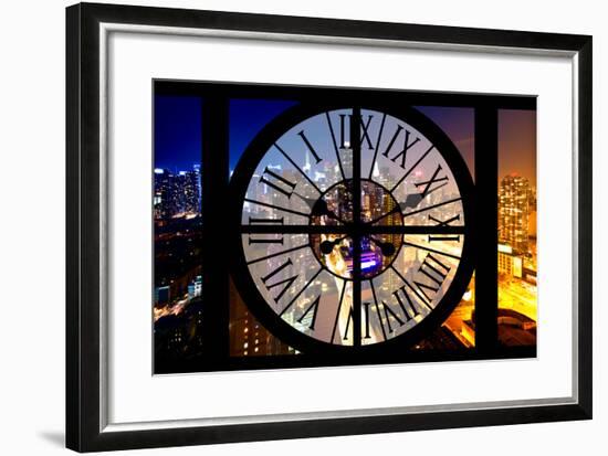 Giant Clock Window - City View at Night - New York-Philippe Hugonnard-Framed Photographic Print